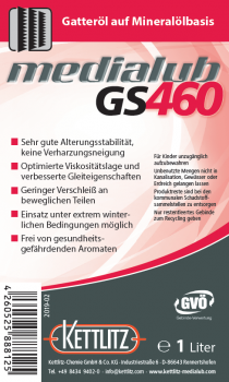 KETTLITZ-Medialub GS 460  Sägegatteröl - Spezialschmierstoff auf Mineralölbasis  - 1 Liter Gebinde