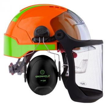 Preview: GRÜNHOLZ® Pro³® top Forsthelm  Orange-Grün