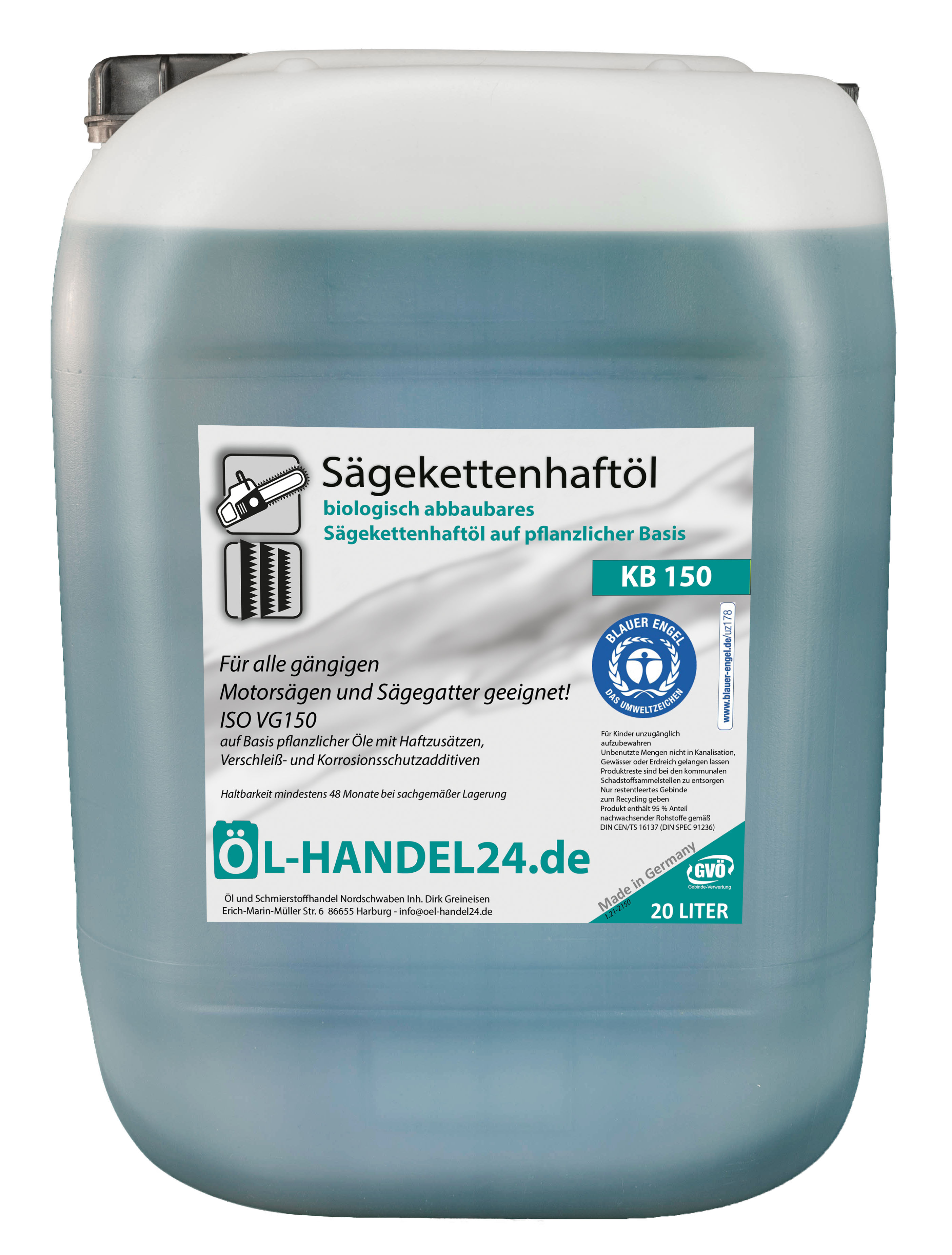 OEL-HANDEL24 - KB150 - Bio Kettenöl